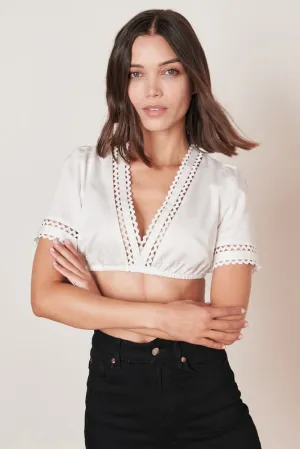 213465-0-0002 Krueger Naira Elegant Festive Lace Dirndl Blouse, Ecru