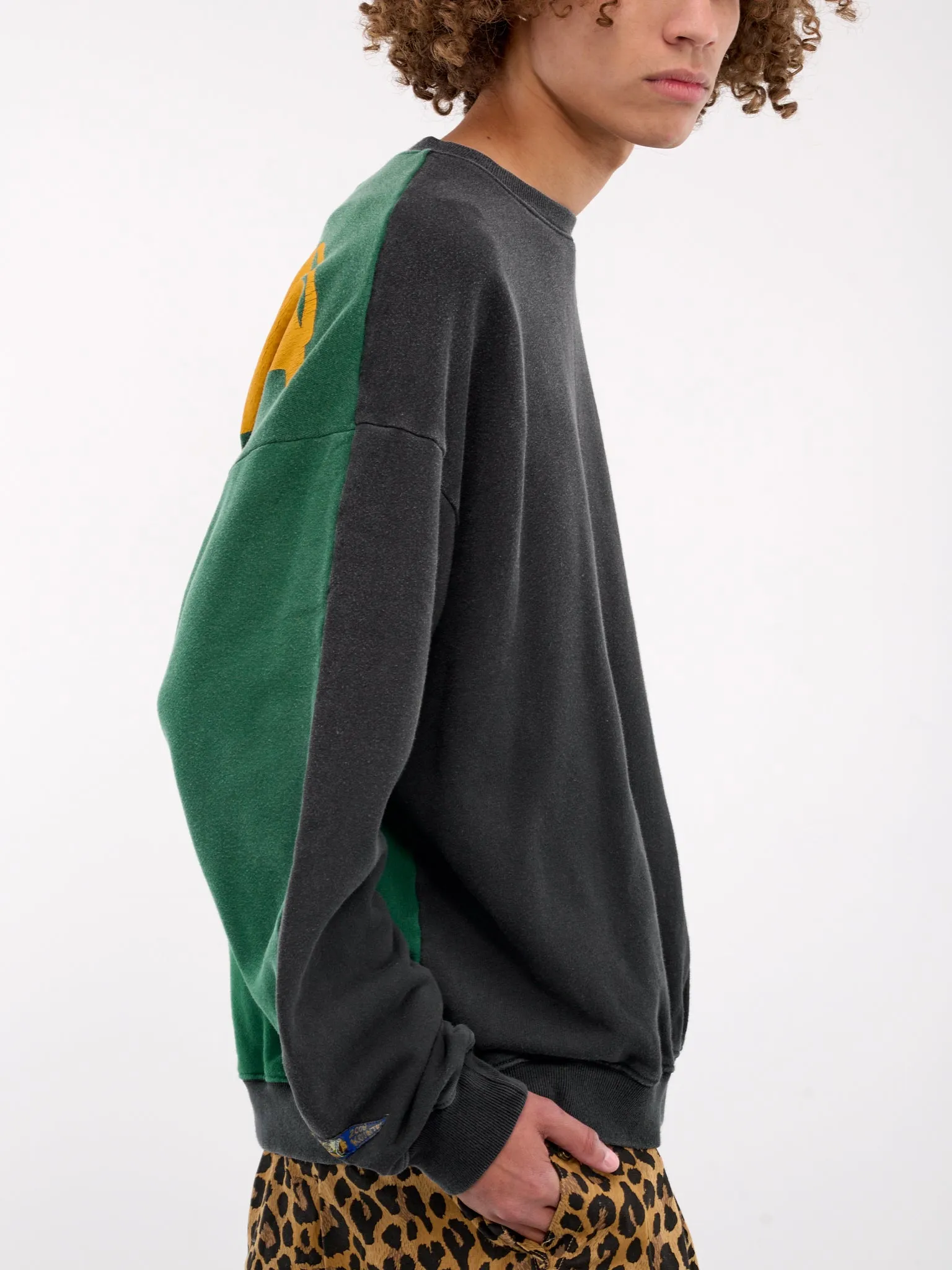 2Tone Bone Knit Sweater (EK-1139LCA-BLACK-GREEN)