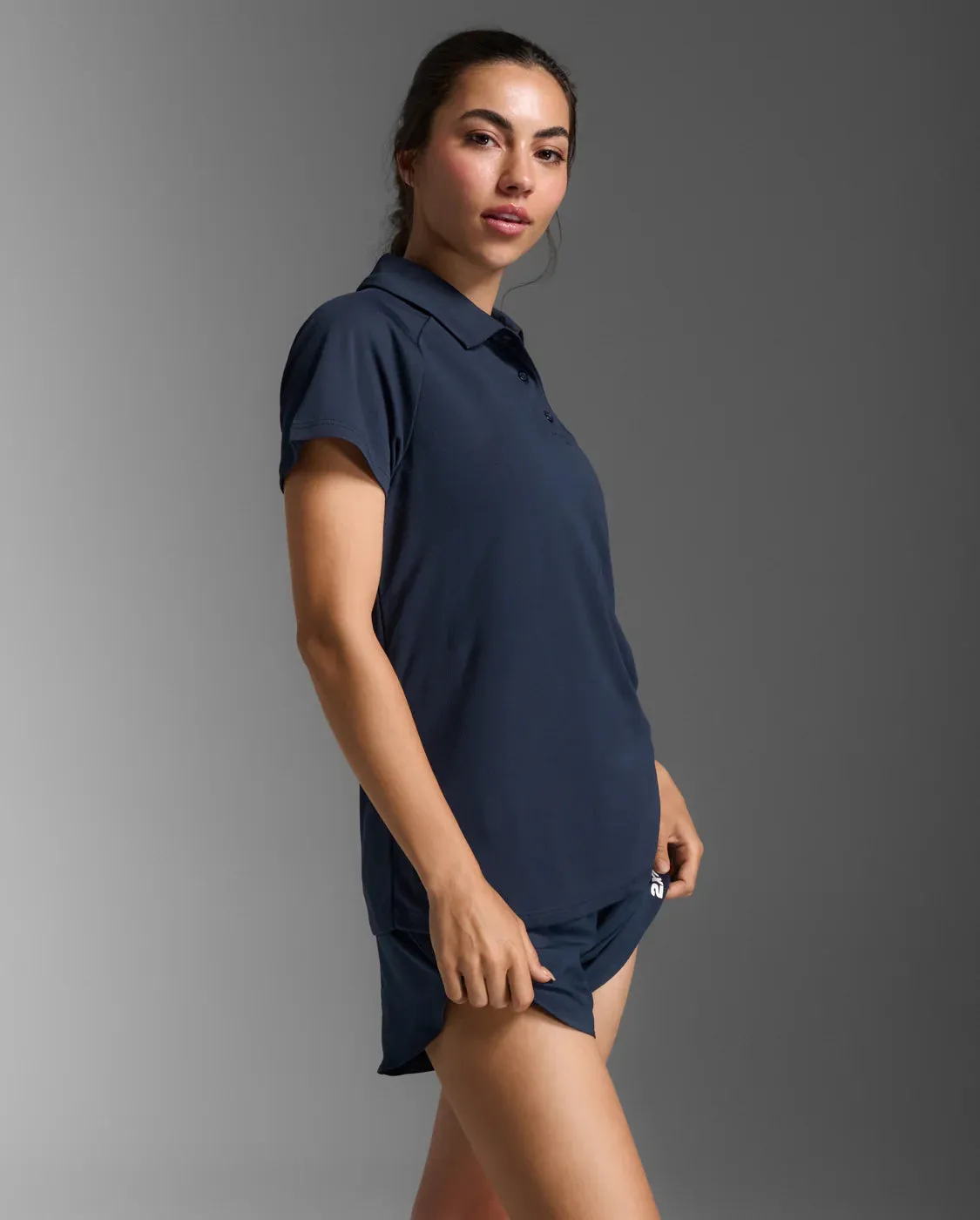 2XU Womens Aspire Polo-Midnight/White