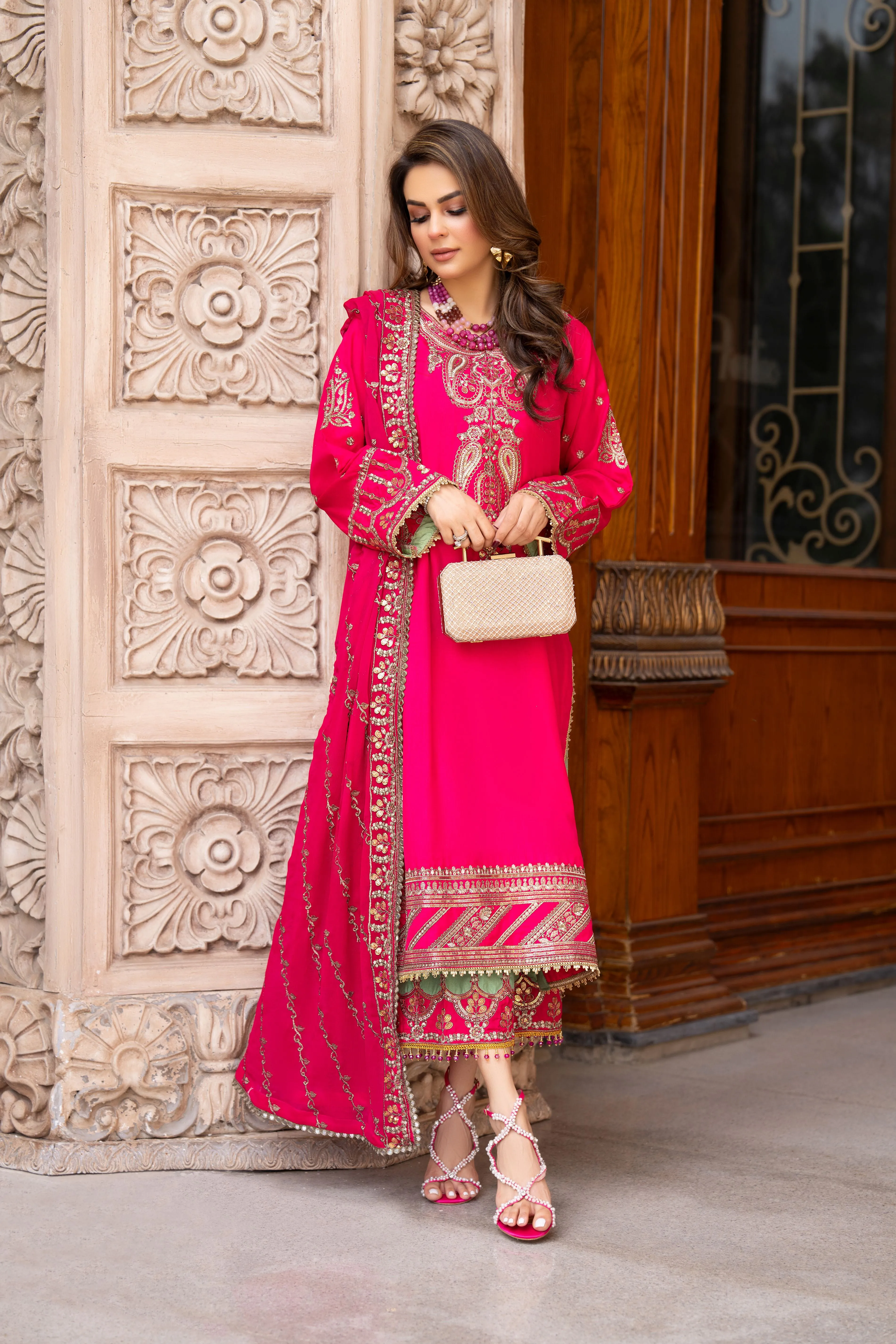 3PC READY TO WEAR RAW SILK DRESS BY GUL WARUN GRS17