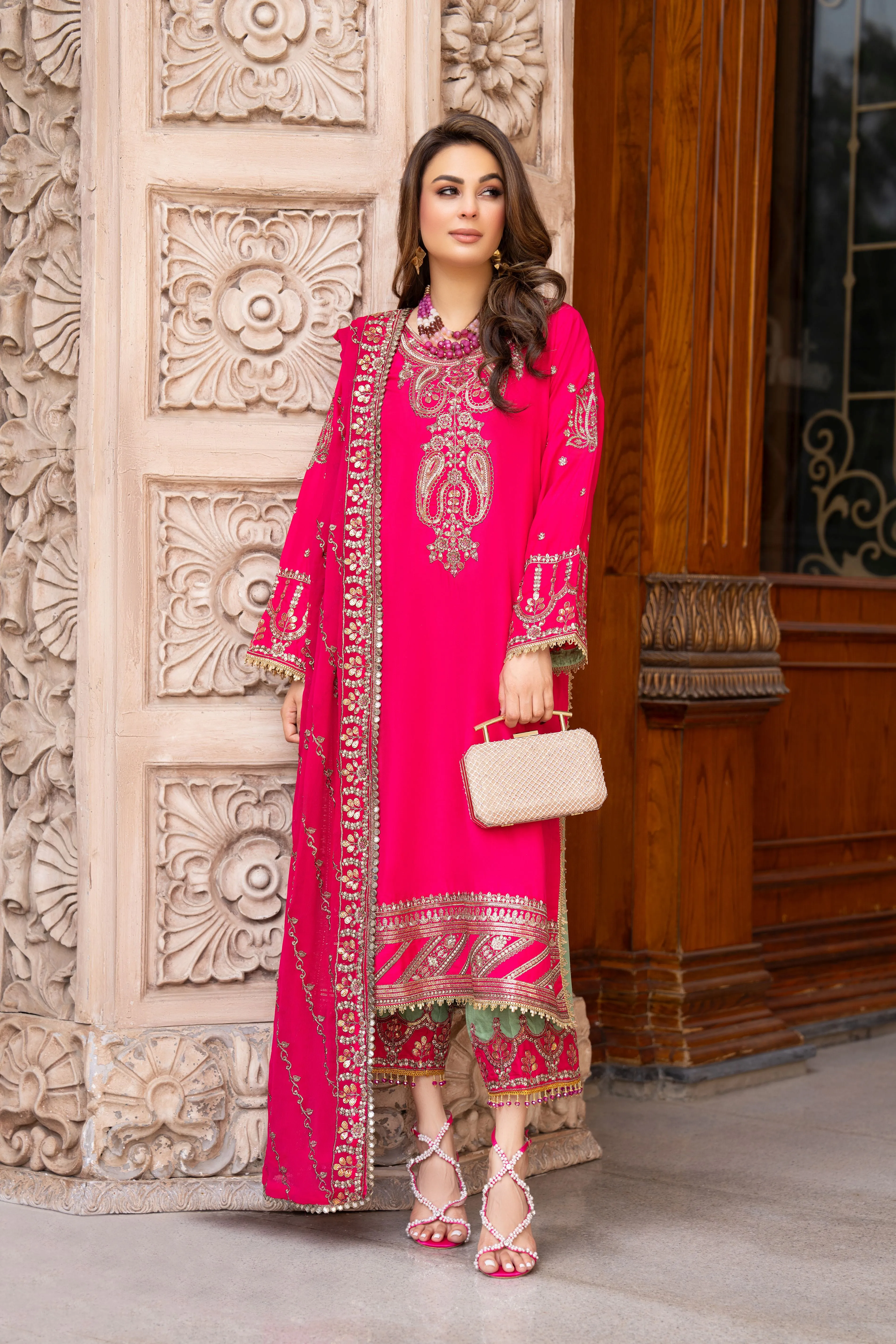 3PC READY TO WEAR RAW SILK DRESS BY GUL WARUN GRS17