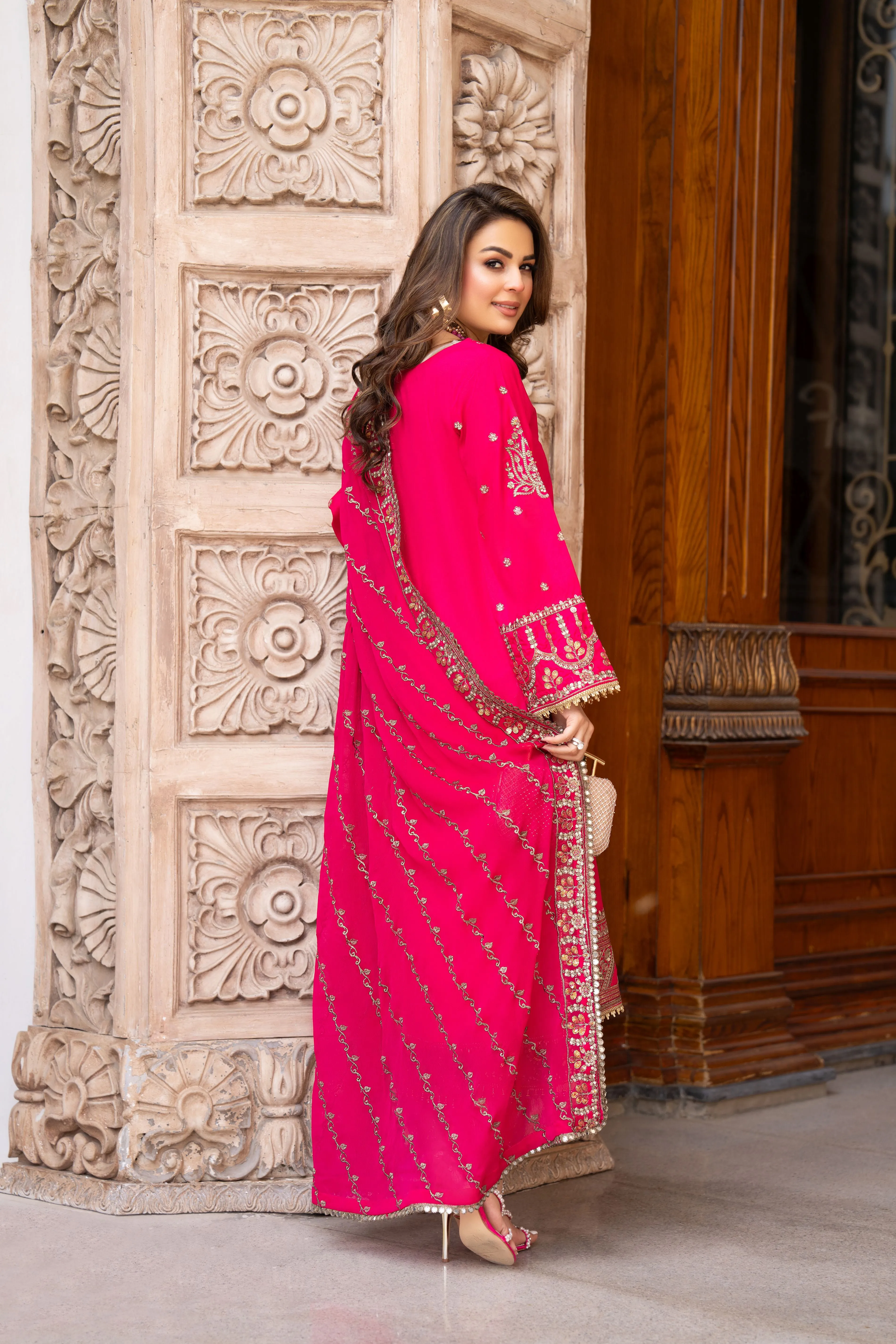 3PC READY TO WEAR RAW SILK DRESS BY GUL WARUN GRS17