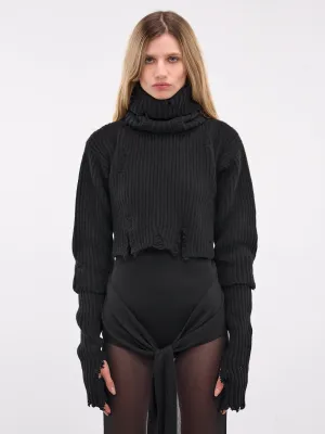 Aliza Distressed Sweater (B0012367-KN048-BLACK)