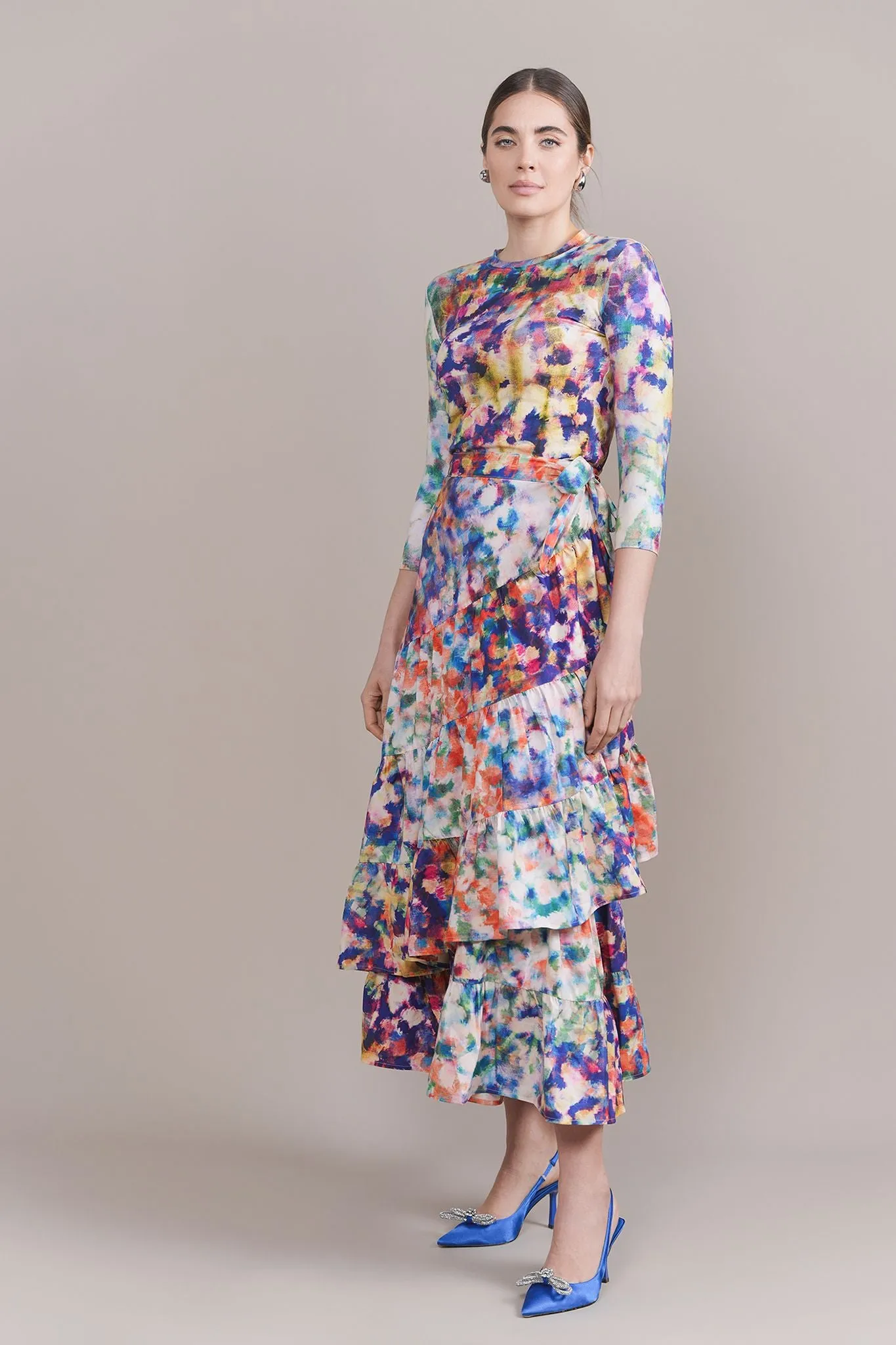 Apparalel Opal Wrap Around Skirt in Abstract Paint (coordinating top)