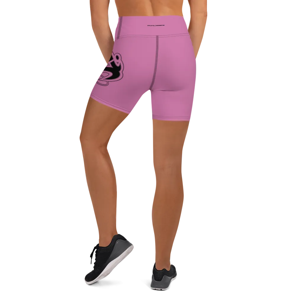 Athletic Apparatus Pink 1 Black logo Yoga Shorts