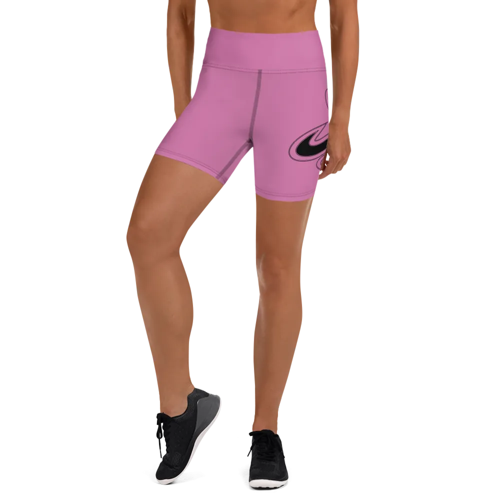 Athletic Apparatus Pink 1 Black logo Yoga Shorts