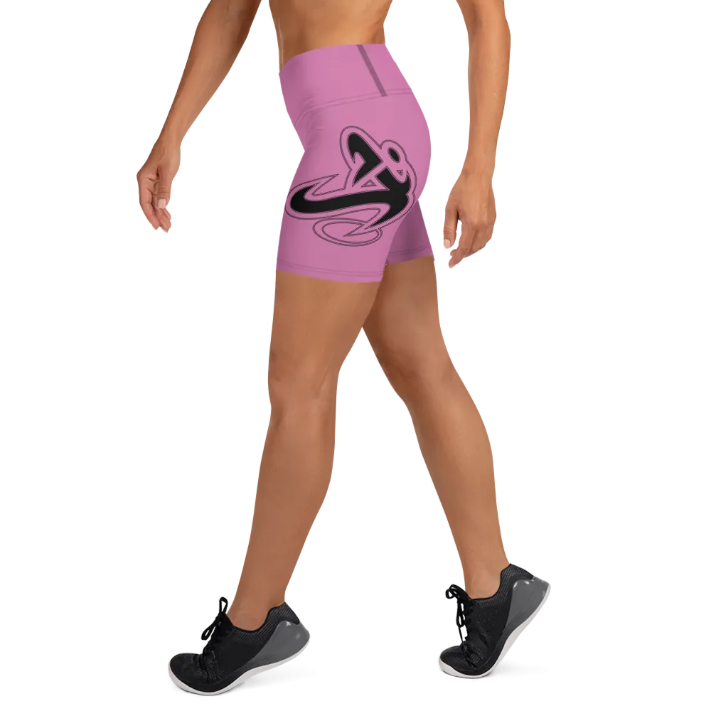 Athletic Apparatus Pink 1 Black logo Yoga Shorts