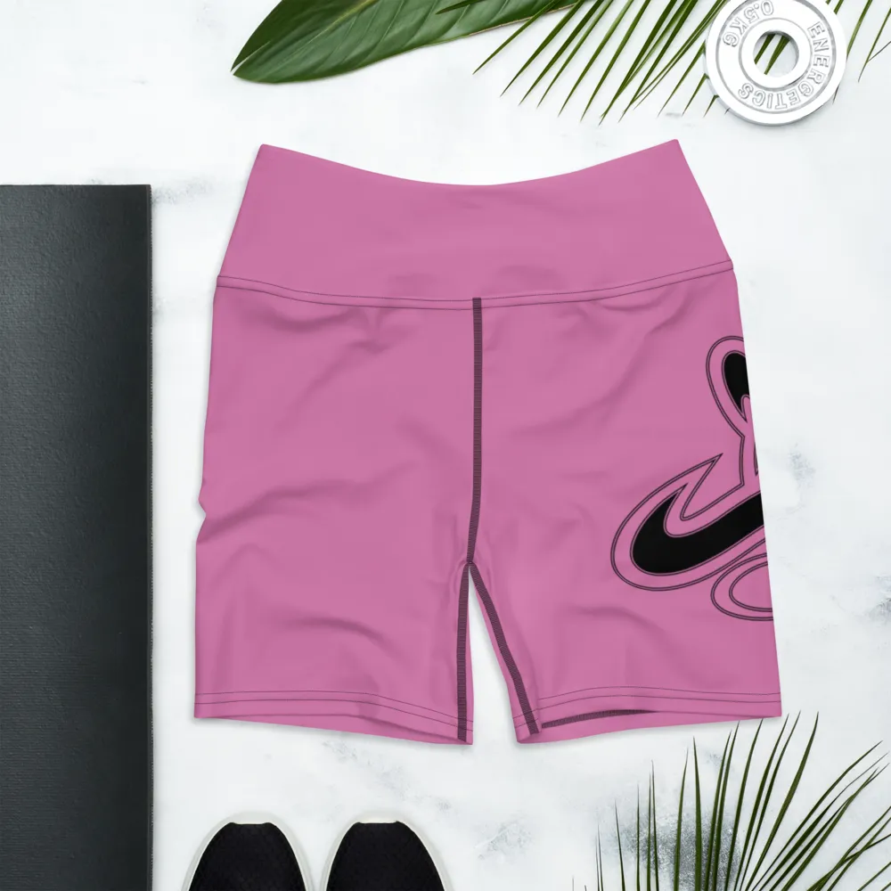 Athletic Apparatus Pink 1 Black logo Yoga Shorts