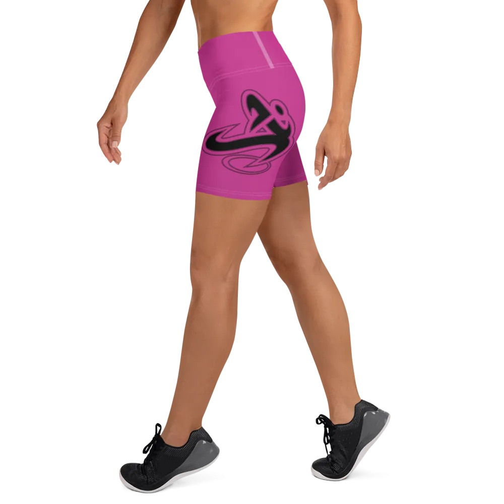Athletic Apparatus Pink Black logo White stitch Yoga Shorts