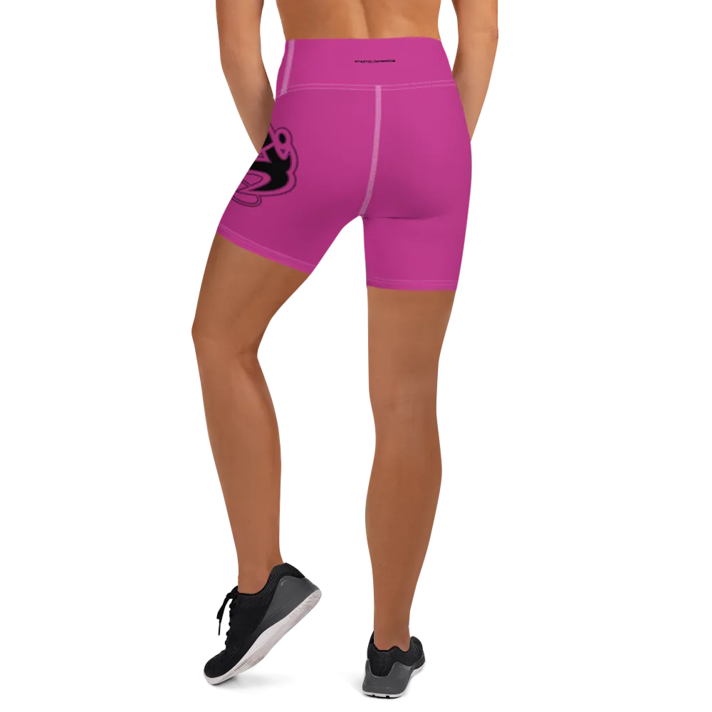 Athletic Apparatus Pink Black logo White stitch Yoga Shorts