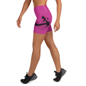 Athletic Apparatus Pink Black logo White stitch Yoga Shorts