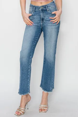Ava High Rise Straight Cut Risen Jeans (Size 11)