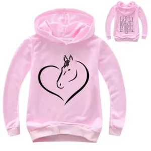 Baby Girls 24M-12Y Cartoon Heart Animal Hoodies