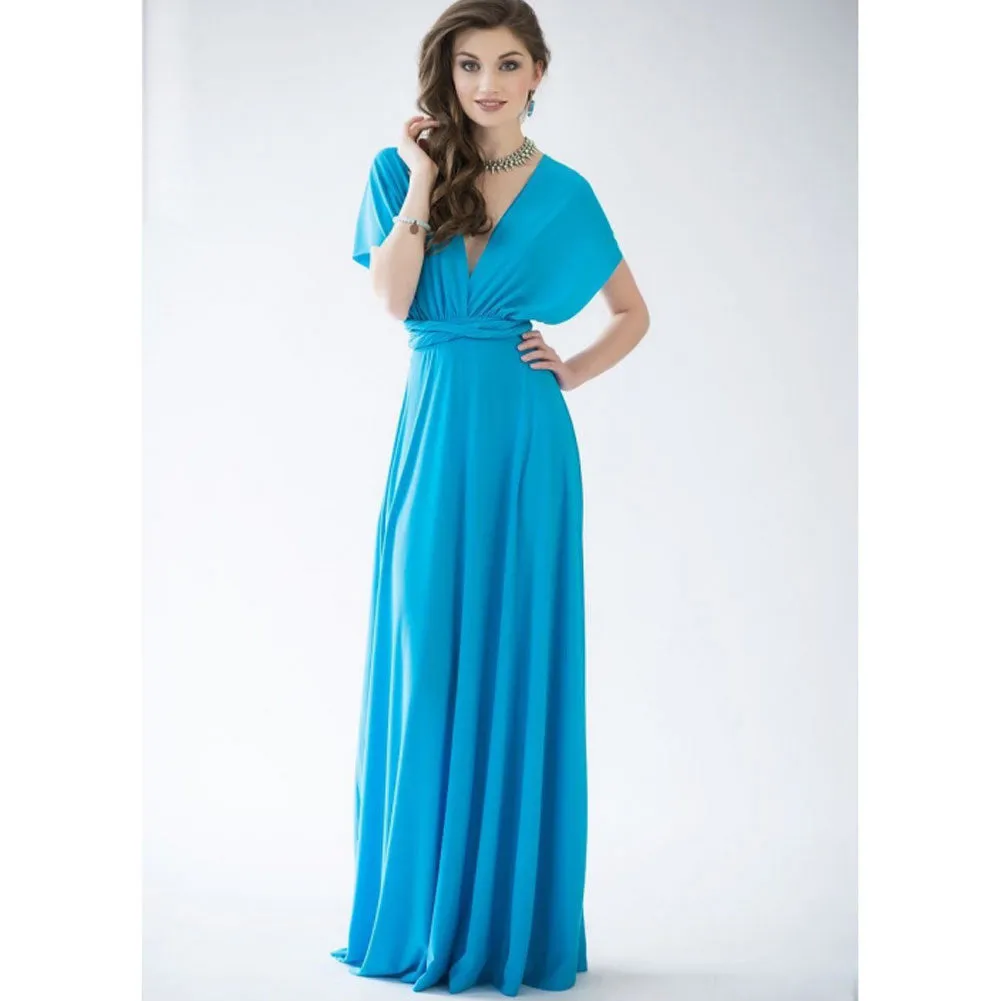 Back Cross V-neck Bandage Floor Length Prom Dress