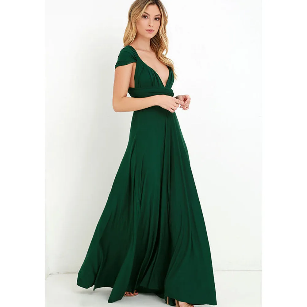 Back Cross V-neck Bandage Floor Length Prom Dress