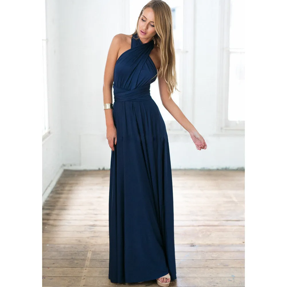 Back Cross V-neck Bandage Floor Length Prom Dress