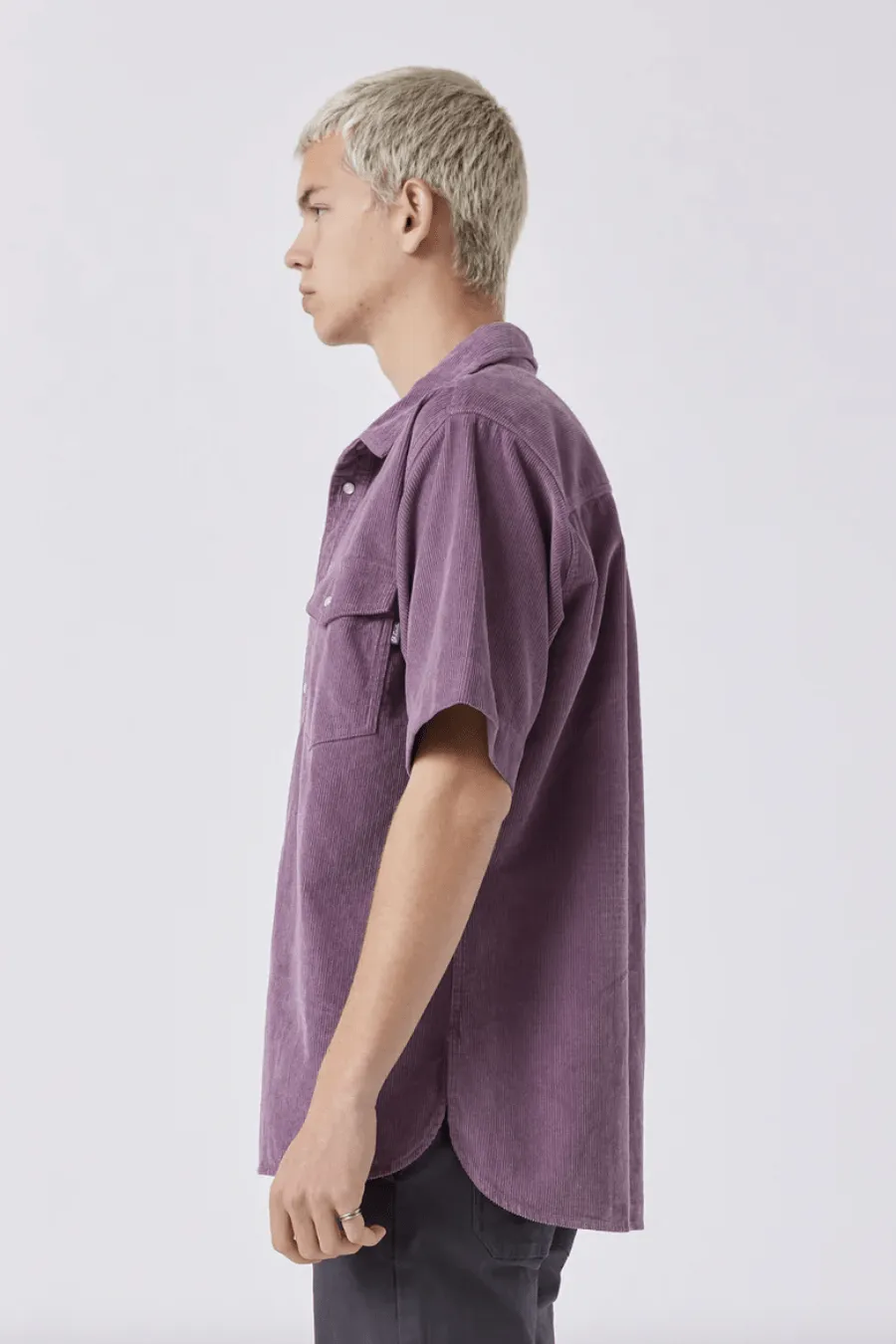 BARNEY COOLS HOMIE SHIRT - DUSTY LILAC CORD