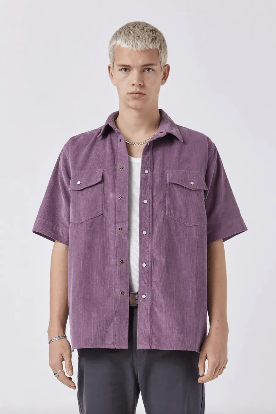 BARNEY COOLS HOMIE SHIRT - DUSTY LILAC CORD