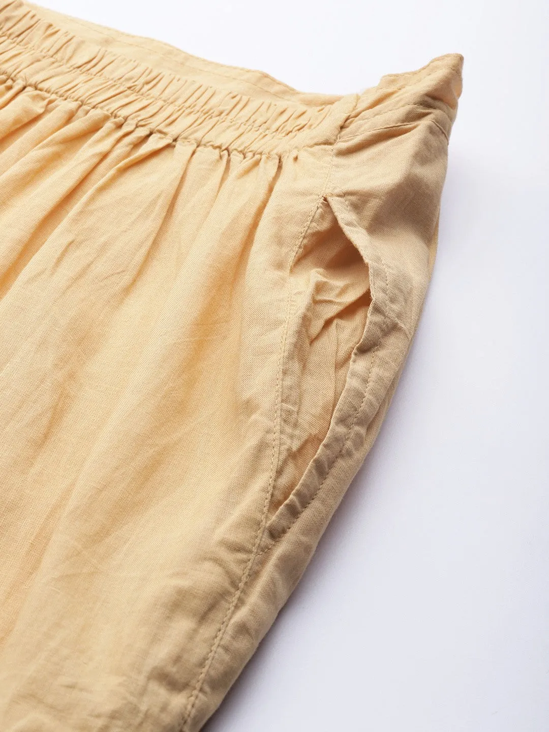 Beige Lucknow Chikankari Sustainable Trousers