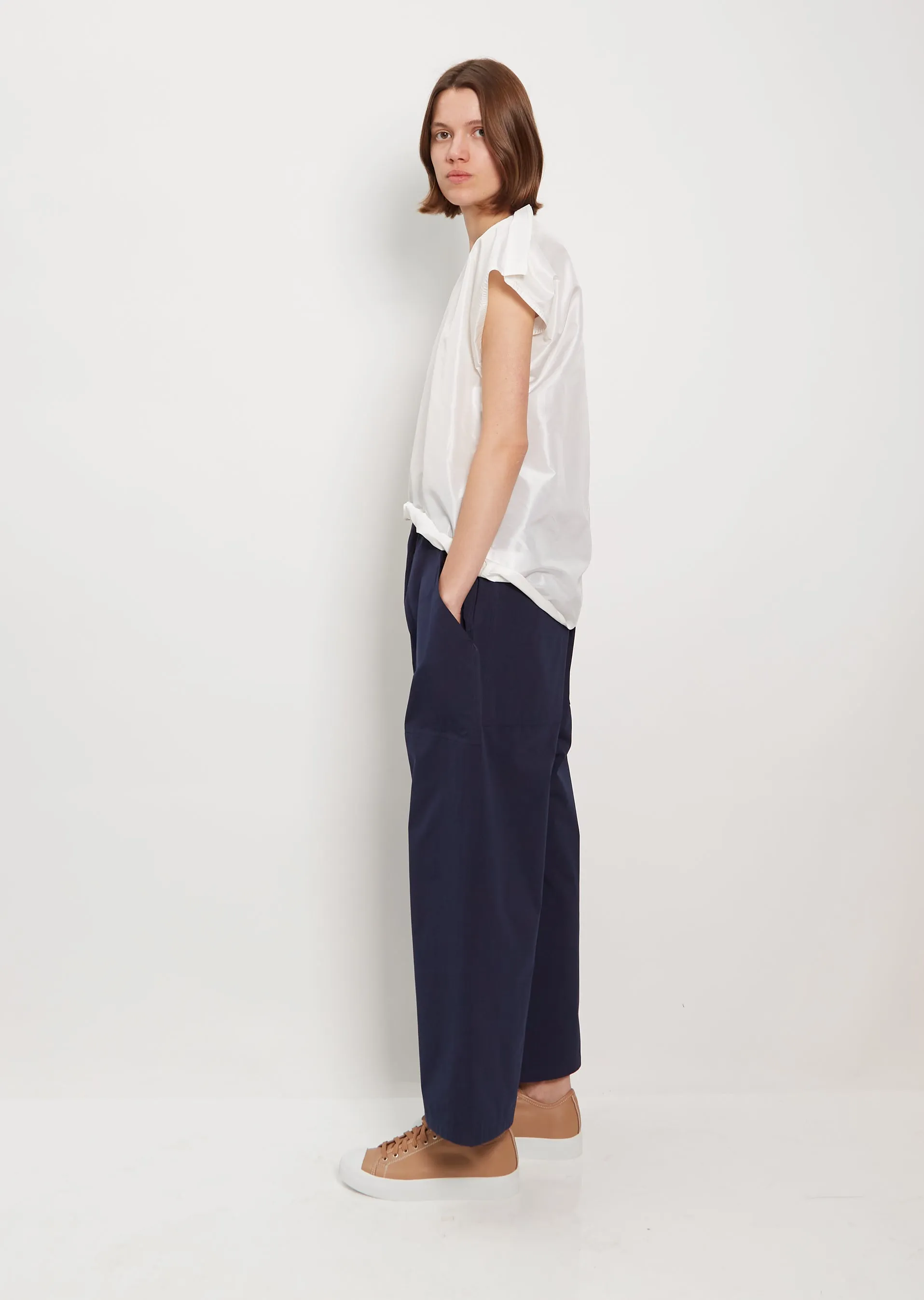Bess Silk Taffeta Top — White