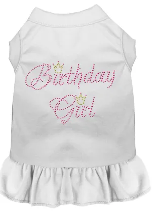 Birthday Girl Rhinestone Dress White 4x