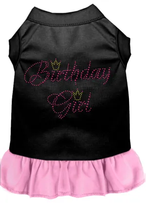 Birthday Girl Rhinestone Dresses Black With Light Pink Xl