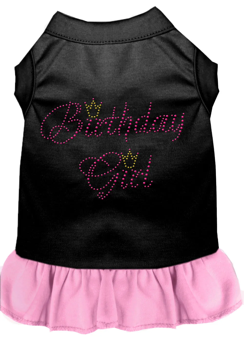 Birthday Girl Rhinestone Dresses Black With Light Pink Xl