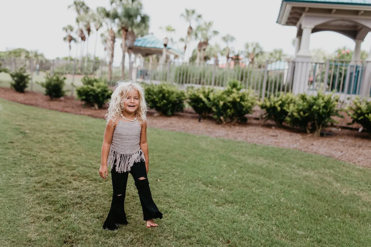 BLACK DENIM FLARE PANT