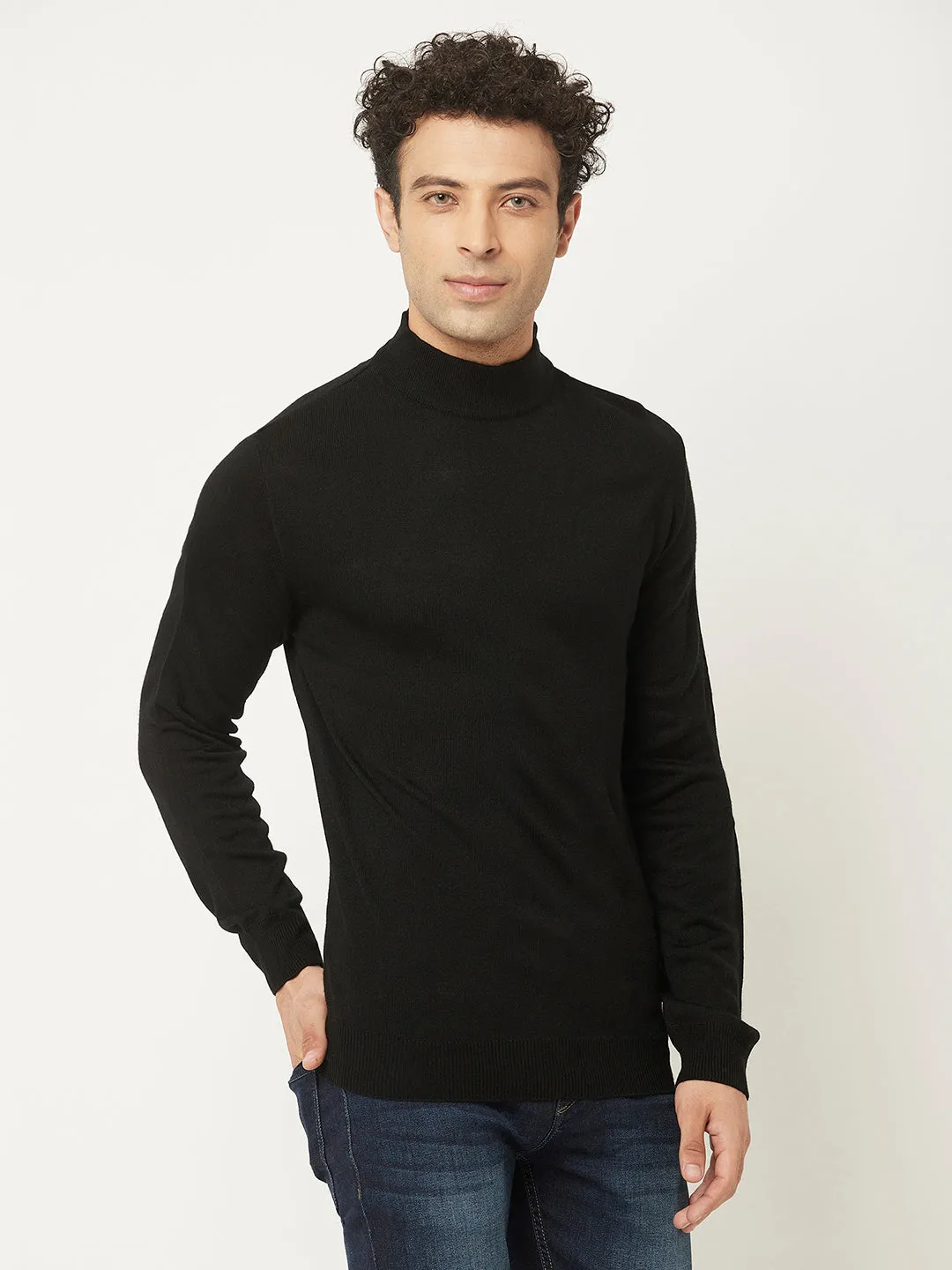Black Sweater in Relaxed Fit
