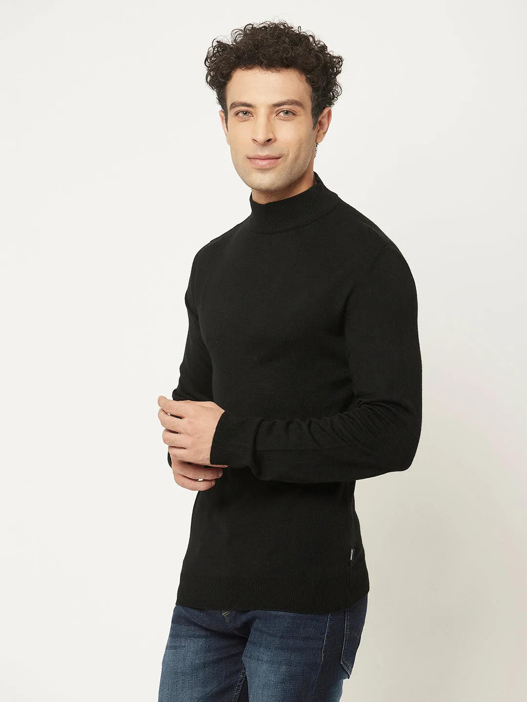 Black Sweater in Relaxed Fit