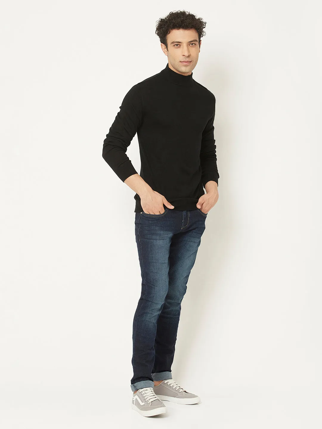 Black Sweater in Relaxed Fit