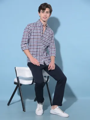 Blue Straight Cotton Trousers