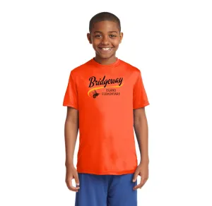 Bridgeway Island-Youth Unisex Dri-Fit Shirt Cursive Logo