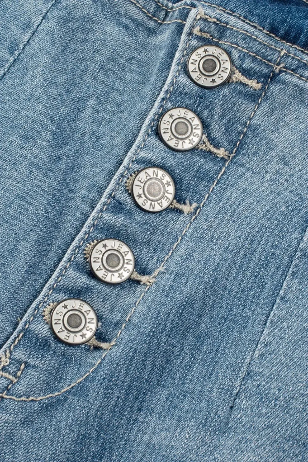Button Fly High Waist Jeans for Women - Classic Fit