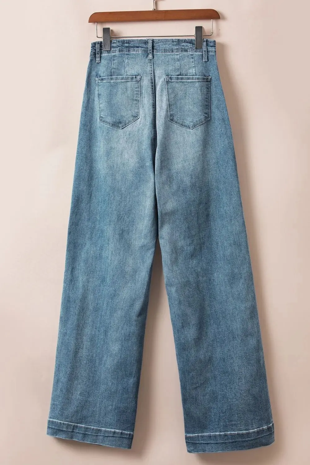 Button Fly High Waist Jeans for Women - Classic Fit