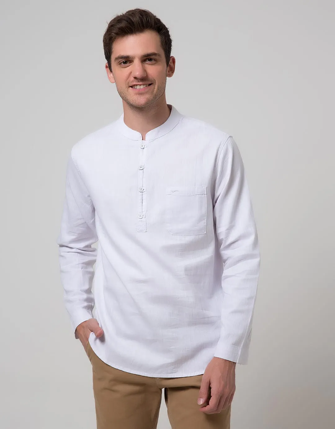 Cardinal Jeans Long Sleeve Men Kemeja Koko