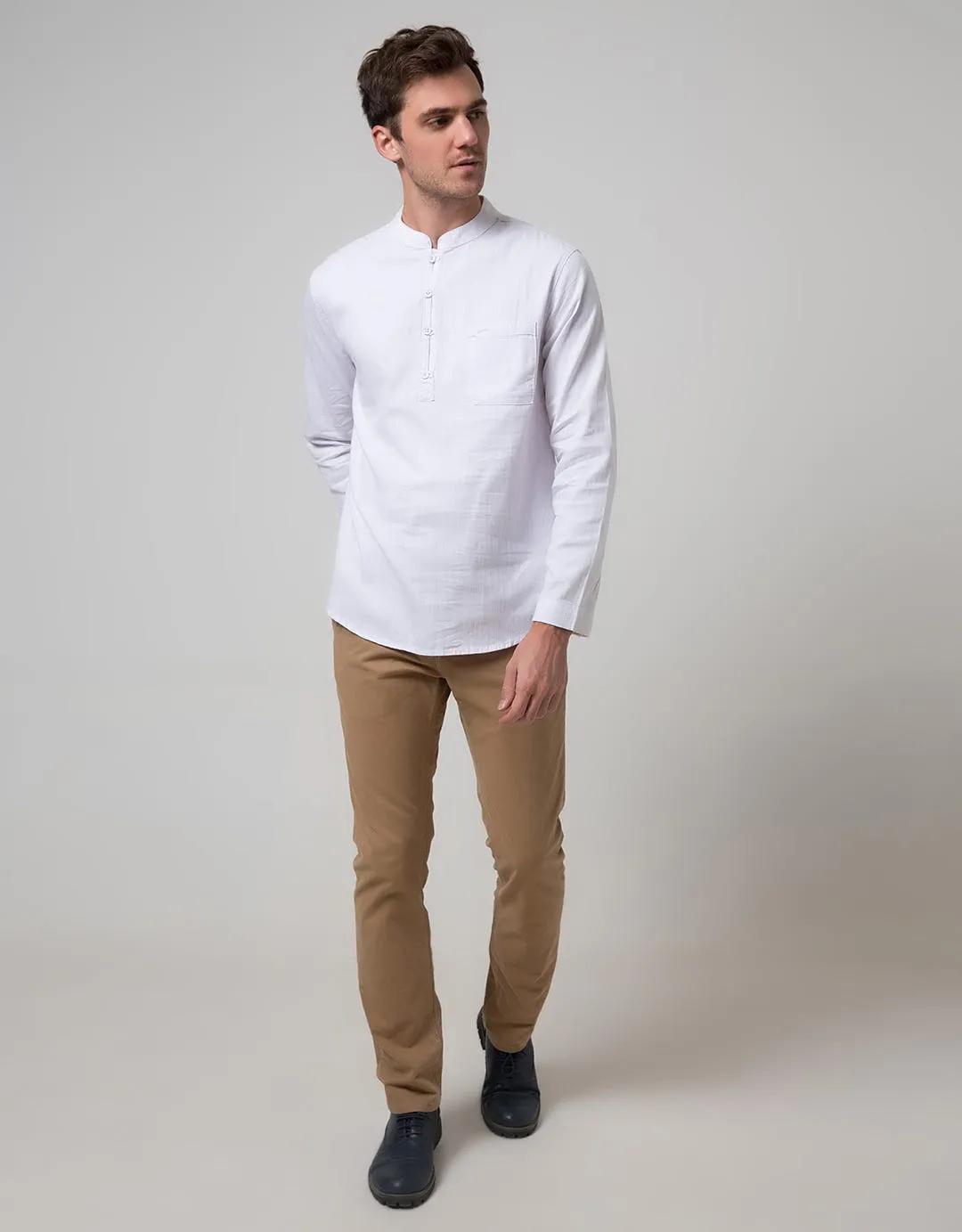 Cardinal Jeans Long Sleeve Men Kemeja Koko