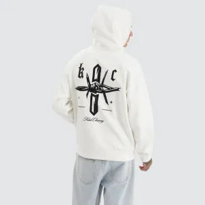 Chained Heavy Relaxed Hoodie Natural White