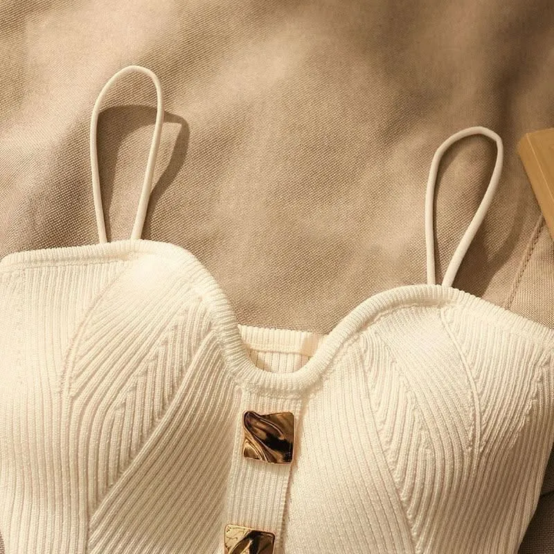 Chic Knitted Tube Top Camisole - Summer