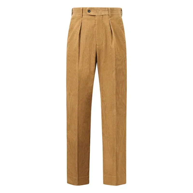 Corduroy Pleated Trousers
