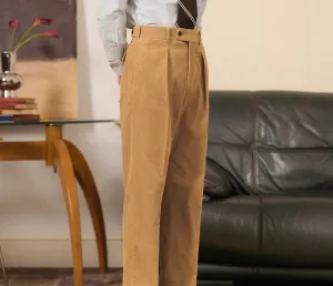 Corduroy Pleated Trousers