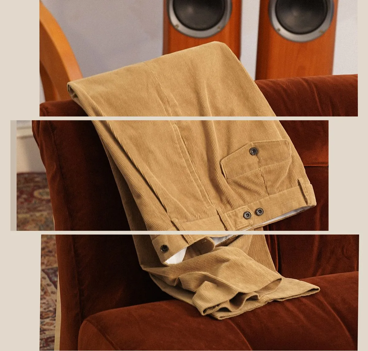 Corduroy Pleated Trousers