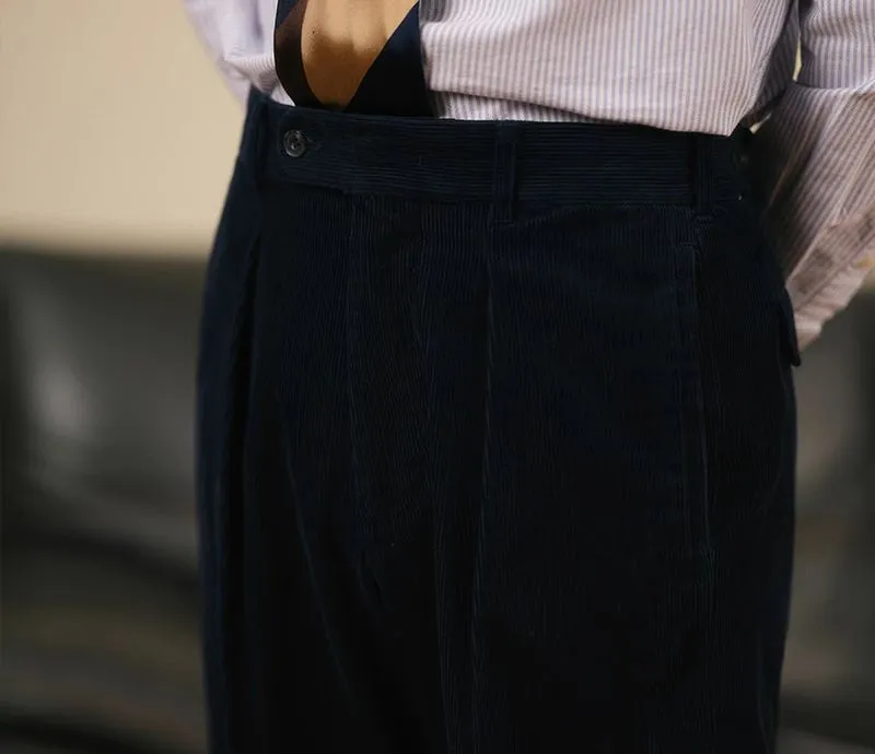 Corduroy Pleated Trousers