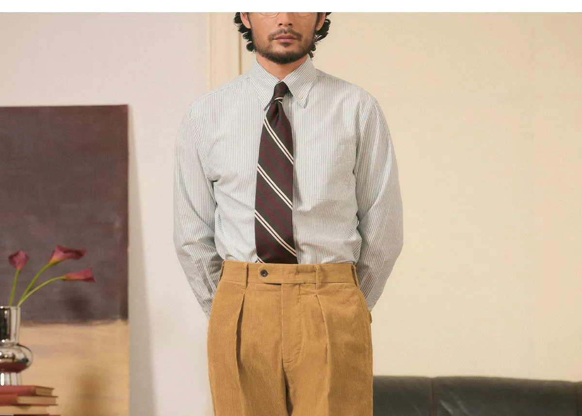 Corduroy Pleated Trousers