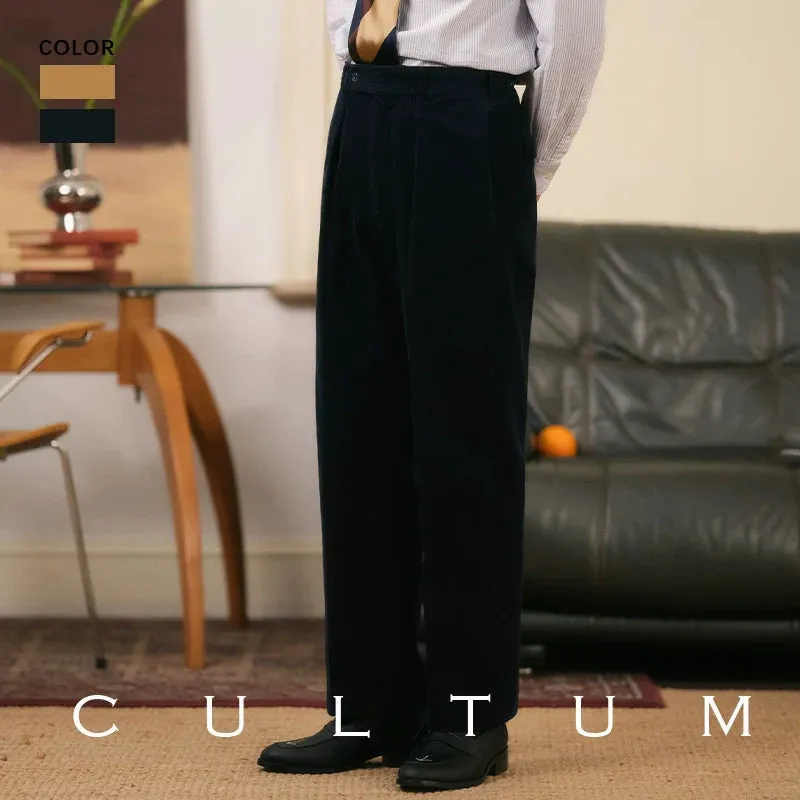 Corduroy Pleated Trousers
