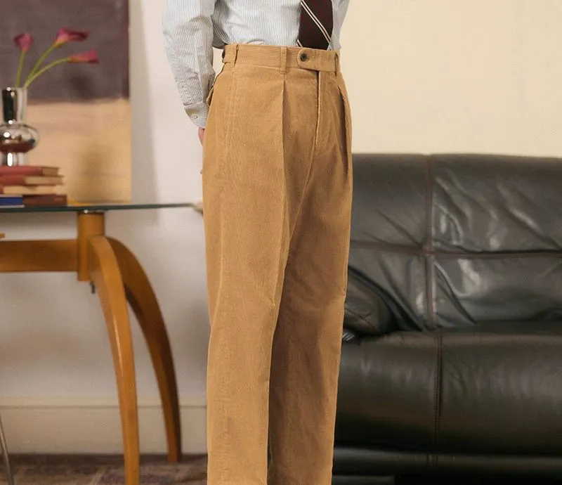 Corduroy Pleated Trousers