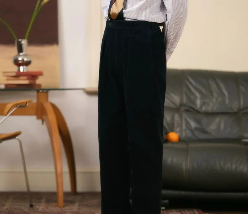 Corduroy Pleated Trousers