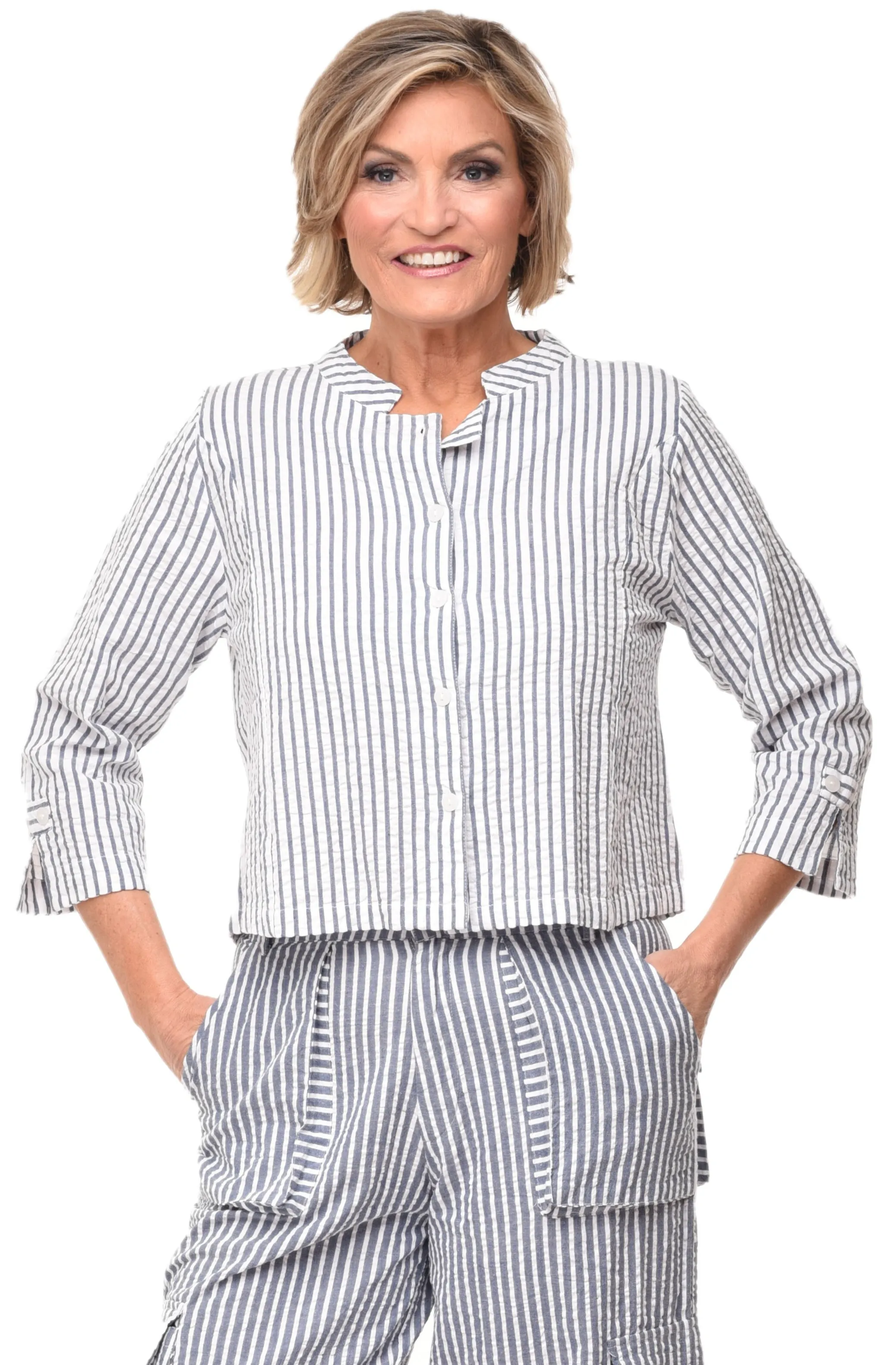 Dakota Women's Jacket Top in White Marina