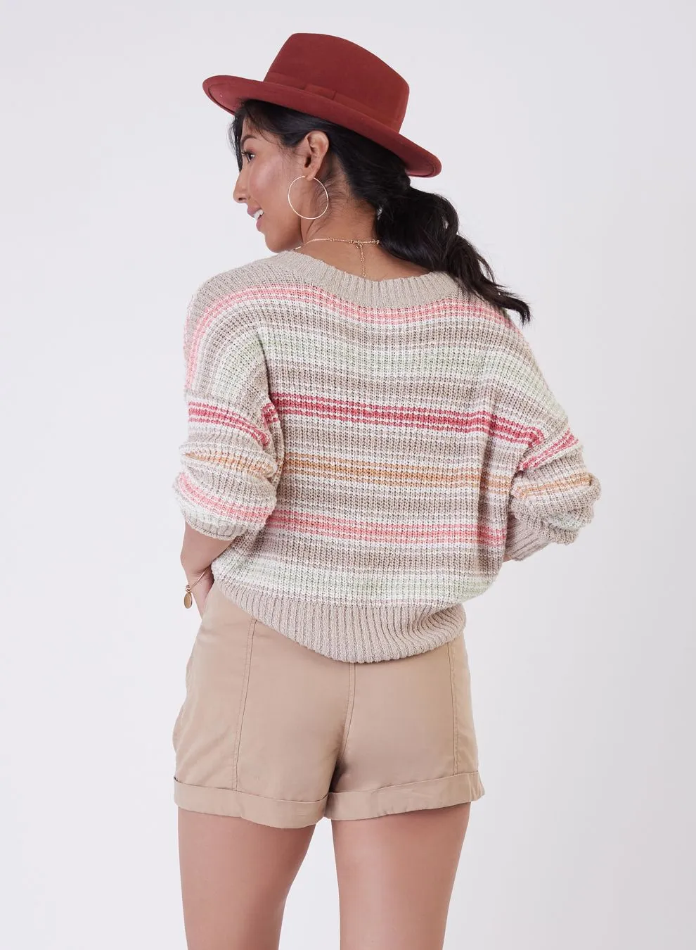 Dex V Neck Textured Sweater