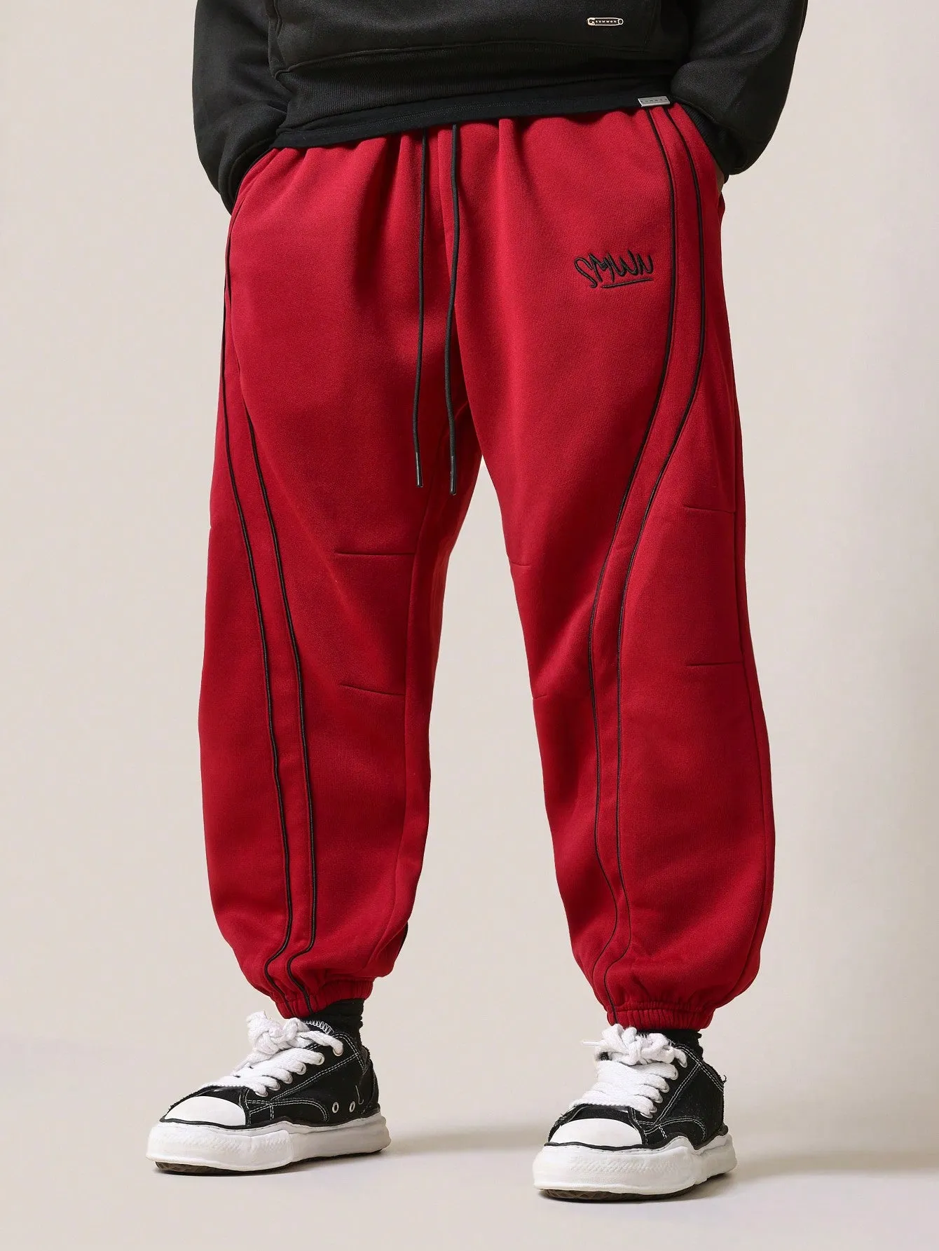 Drop Crotch Jogger With Piping